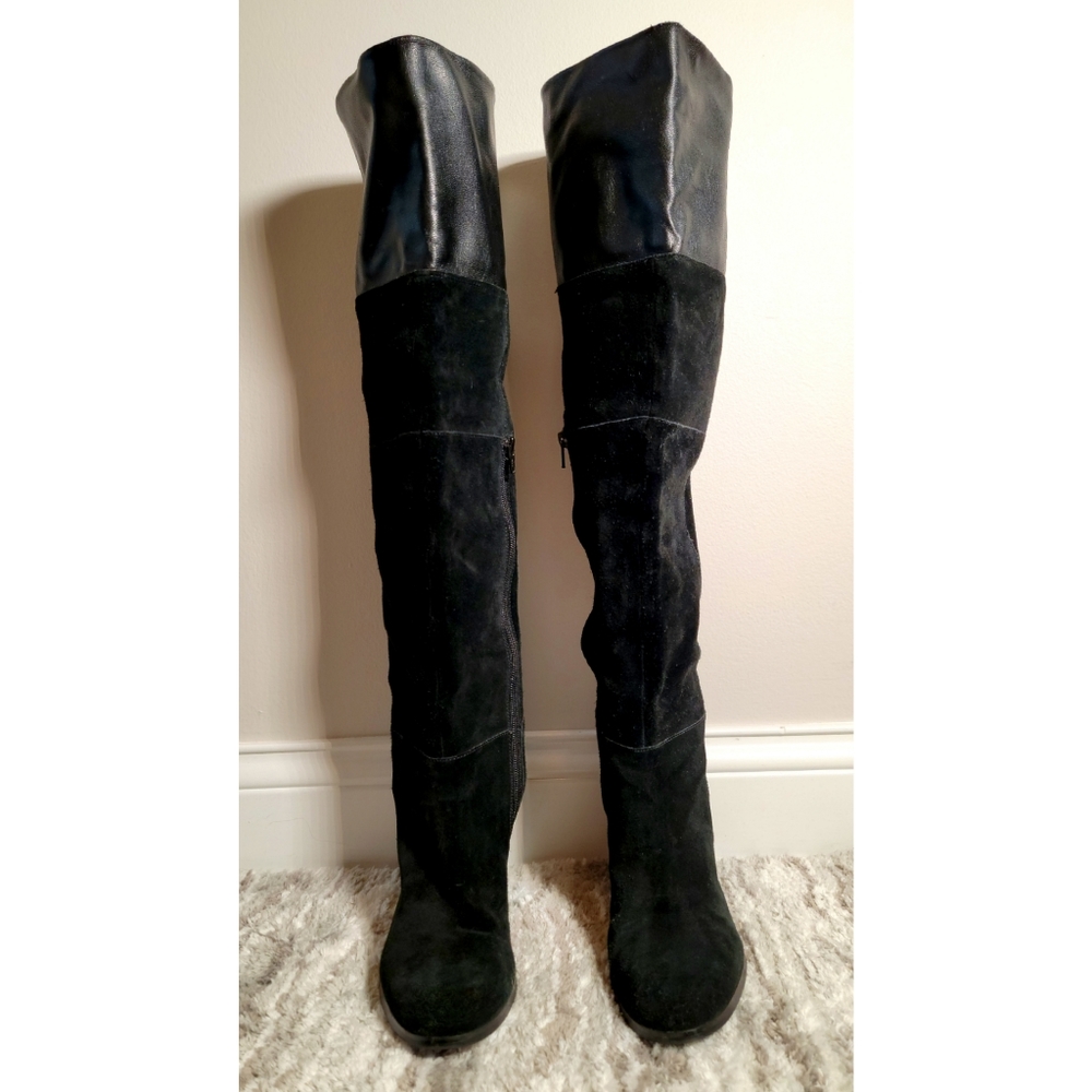 Sam Edelman SE Boutique Suede Over the Knee Boots with Leather Upper - Picture 3 of 6